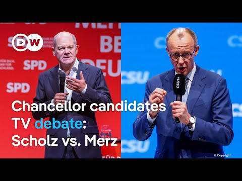 Livestream: TV debate between German Chancellor Scholz and opposition leader Merz | DW News